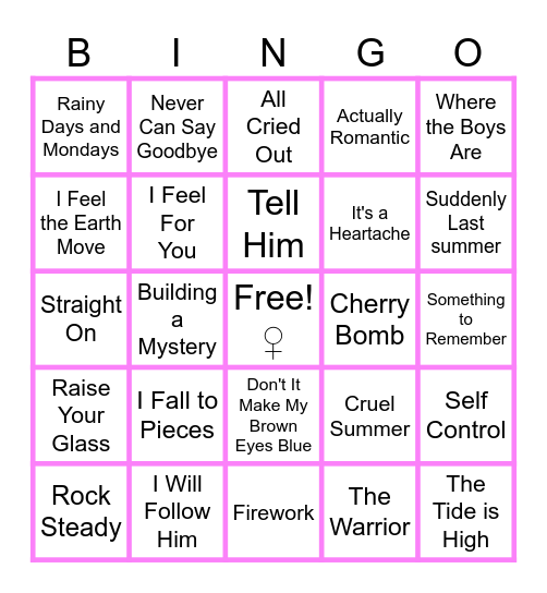 MUSIC BINGO at the Ann Arbor Eagles!  Girl Power!  Some great women in music! 💃🎵 Bingo Card