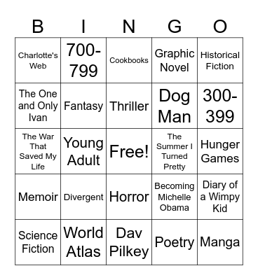 Genre BINGO! Bingo Card