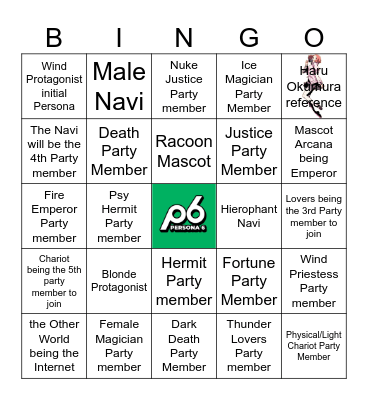 Persona 6 Bingo Card
