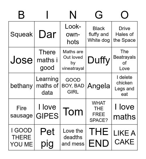 DuKuFeFe Bingo Card
