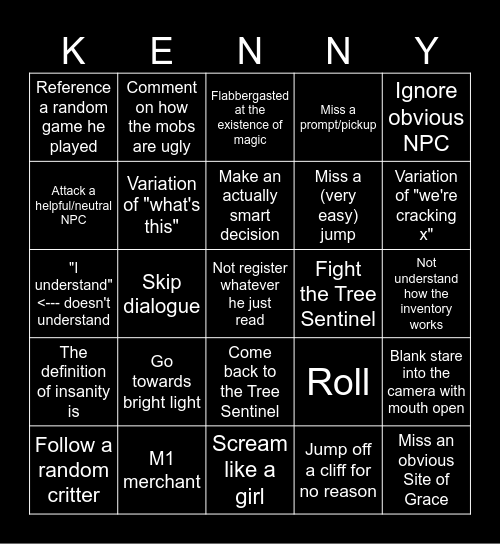 kenden ring Bingo Card