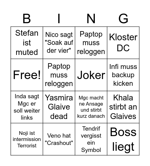 Laura Bingo Card