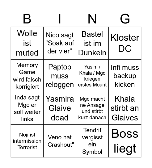 Laura Bingo Card