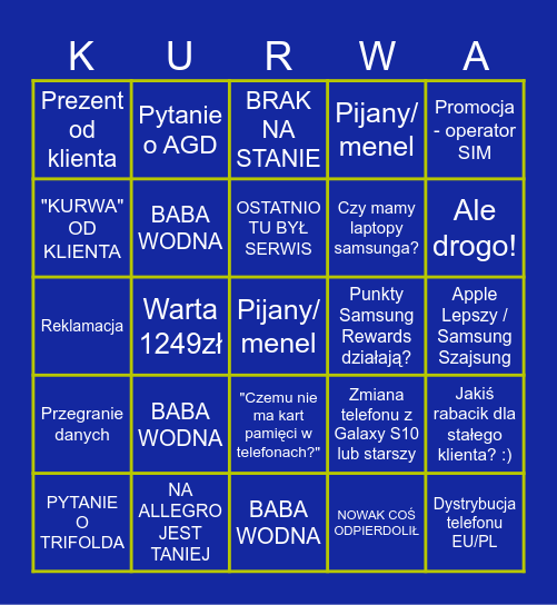 CZERWIEC SWA BINGO Card
