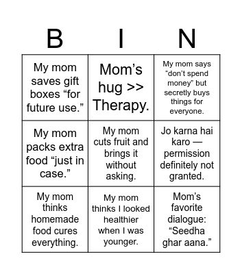 Mother's Day Bingo Card