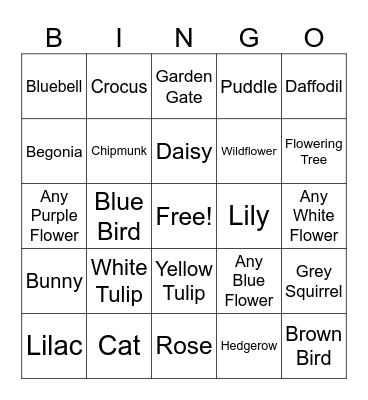 Spring Bingo Card