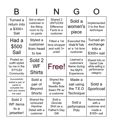 UNTUCKit BINGO Card