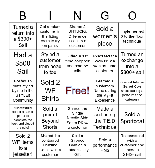 UNTUCKit BINGO Card