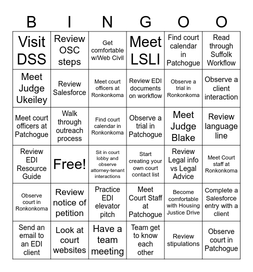 Suffolk EDI Bingo Card