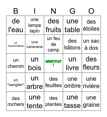 Bluey "Camping" Bingo Card