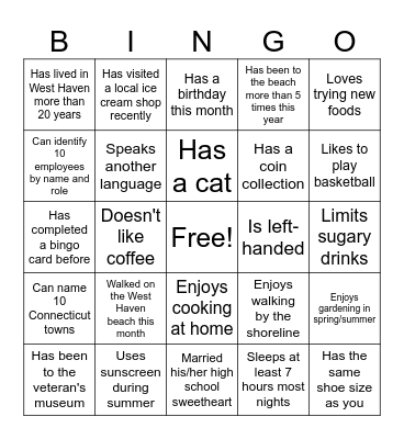 Employee Engagement Bingo Card