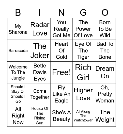 CLASSICS RD4 Bingo Card