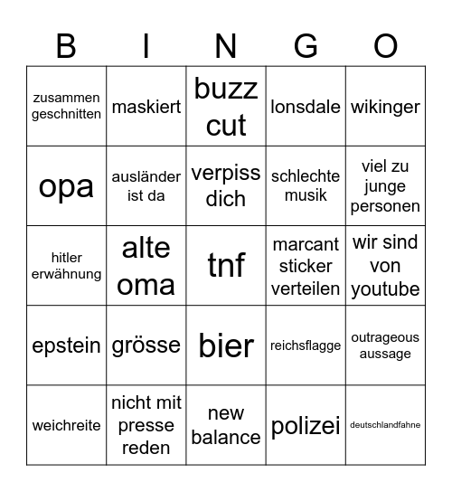 lügenpresse Bingo Card