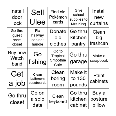 To Do Bingo Card