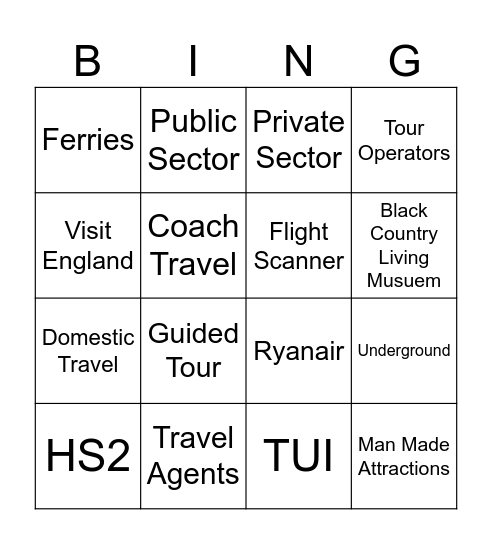UK T&T BINGO Card