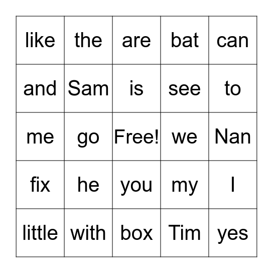 Unit 5  Bingo Card