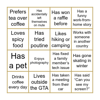 Markham Mixer Bingo! Bingo Card