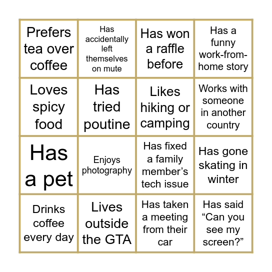 Markham Mixer Bingo! Bingo Card