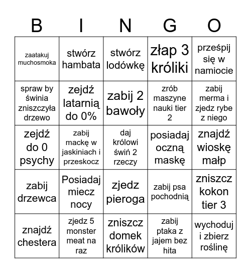 DST Bingo Card