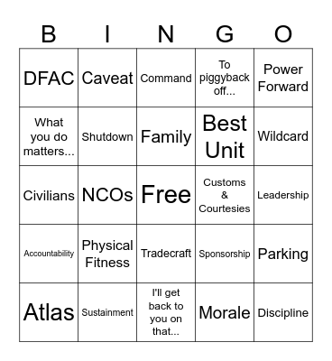 66th Town Hall Bingo Card