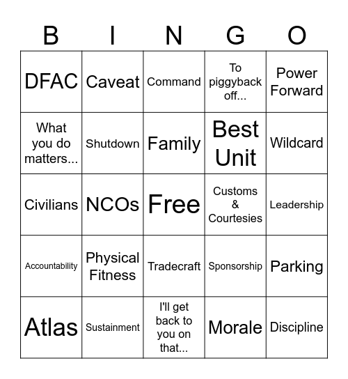 66th Town Hall Bingo Card