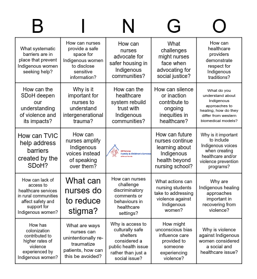 Reflective Bingo Card