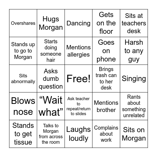 Bio clas Bingo Card