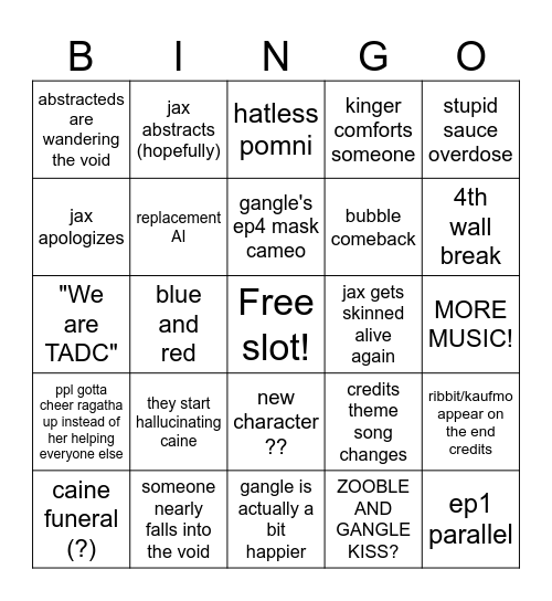 tadc ep9 bingo Card