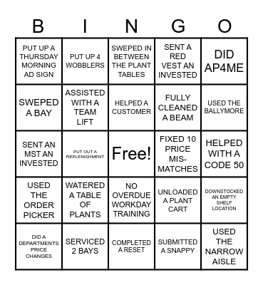 MST BINGO Card