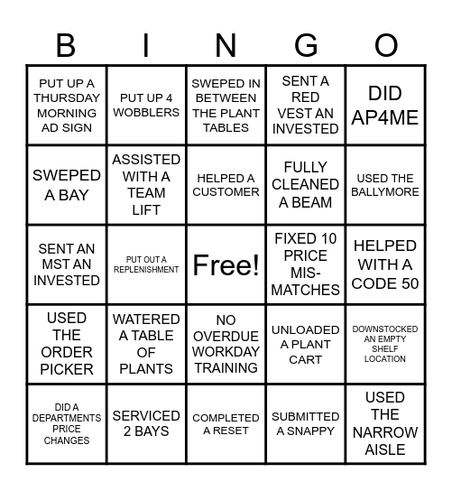 MST BINGO Card