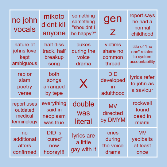 MEEP BINGO!!!1!1!!!! Bingo Card