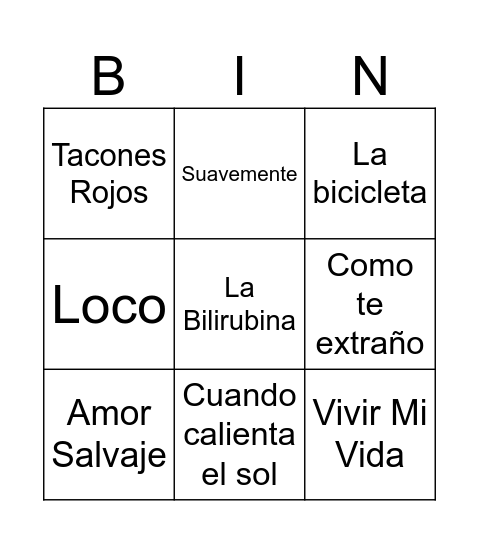 CARTON 1 Bingo Card
