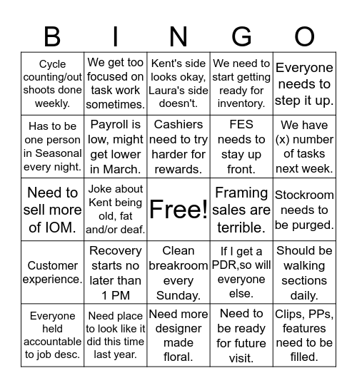 Chuck Bingo Card Bingo Card