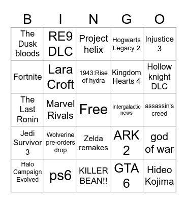 E3 BINGO BOARD 2026 Bingo Card