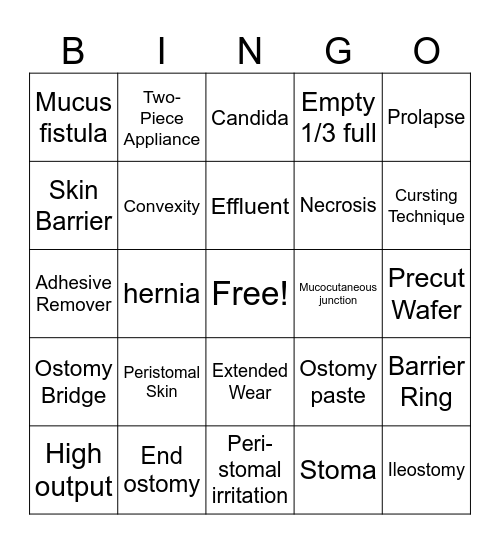 June Wound Month - Ostomies Bingo Card