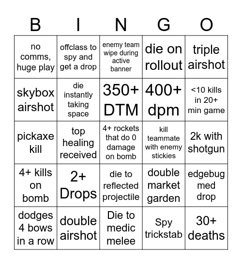 Soldier Bingo Card