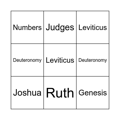 Bible Bingo Card