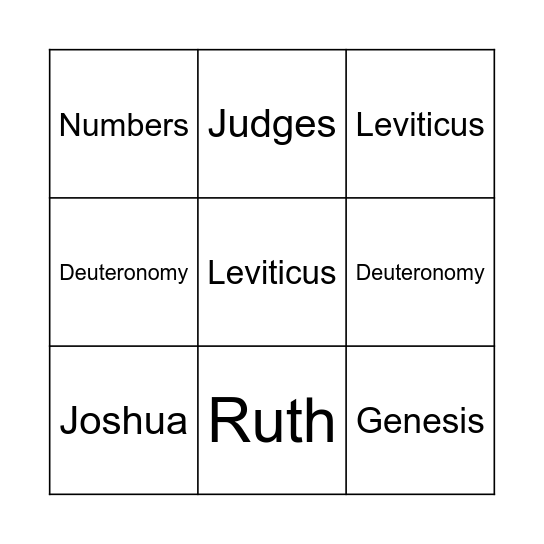 Bible Bingo Card