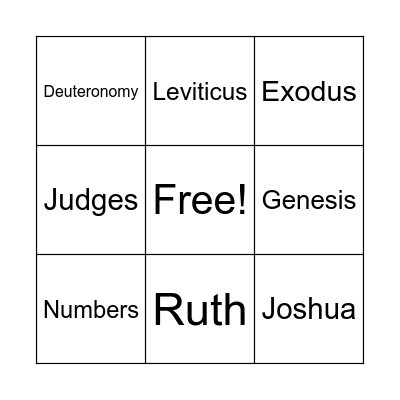 BIBLE BINGO Card