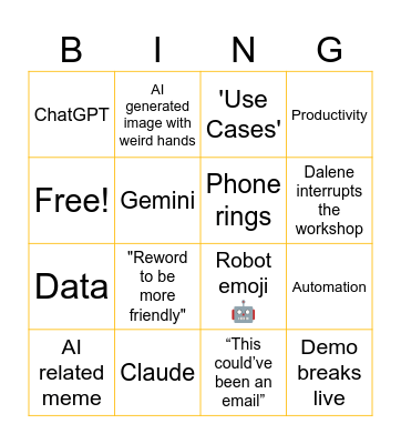 Copilot Workshop Bingo Card