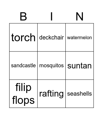 Summer Bingo Card