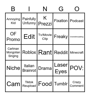 Doomscroll Bingo Card