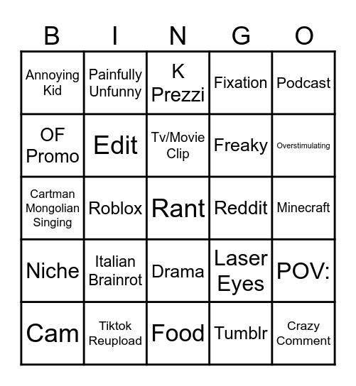 Doomscroll Bingo Card
