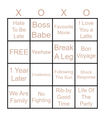 Rochelle's Fun Facts Bingo Card