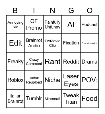 Doomscroll Bingo Card