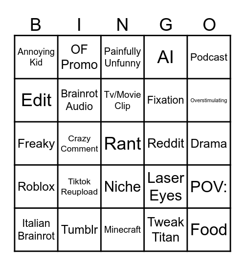 Doomscroll Bingo Card