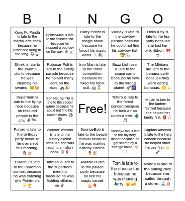 B16 L16 Harry Potter is late to the magic show because he forgot his magic wand. 🪄🎭 Bingo Card