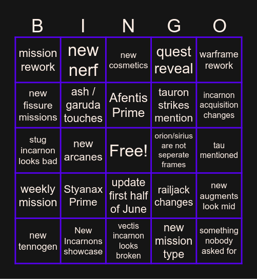 Devstream 196 Bingo Card