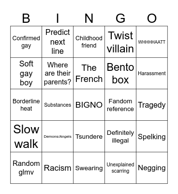 Gacha life bingo Card