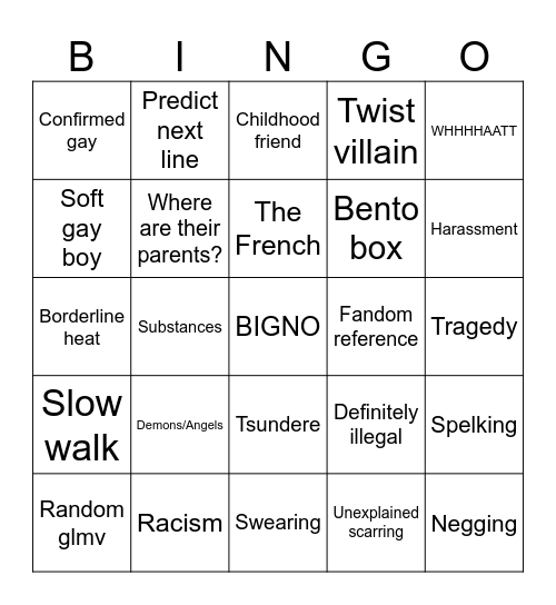 Gacha life bingo Card